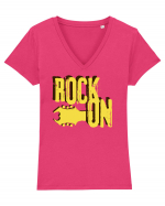 Rock On Tricou mânecă scurtă guler V Damă Evoker