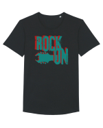 Rock Music Lover Tricou mânecă scurtă guler larg Bărbat Skater