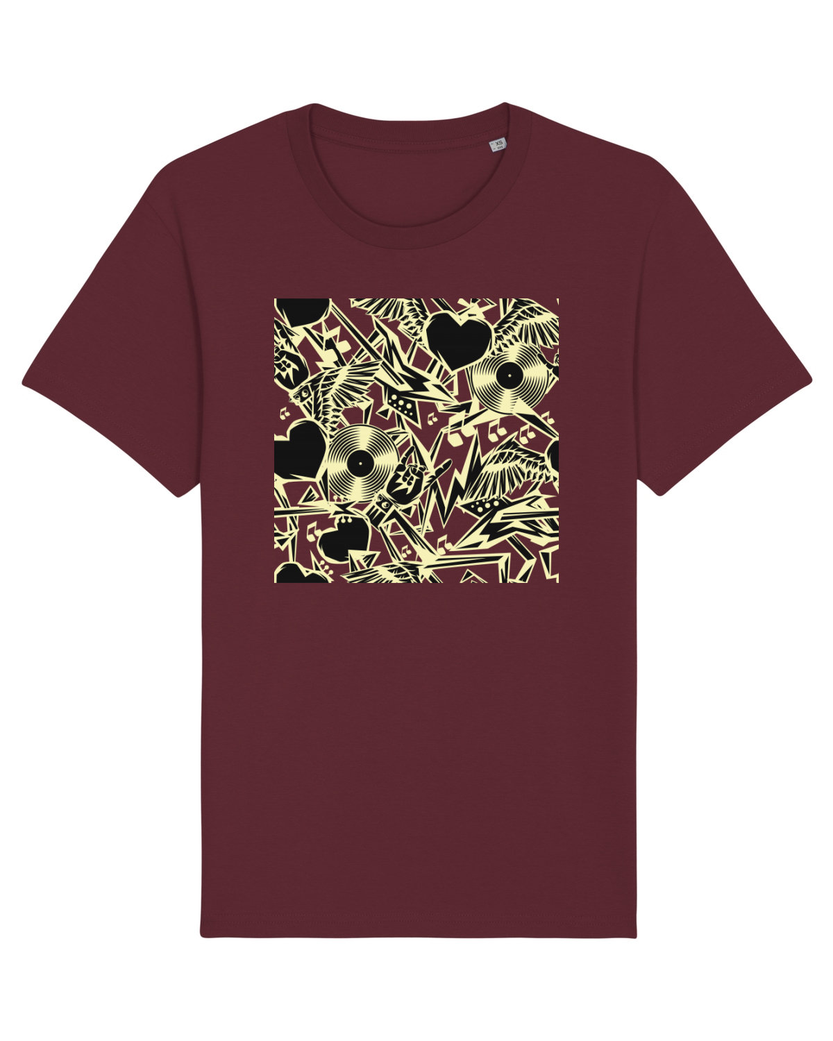 Tricou mânecă scurtă Unisex Rocker Burgundy