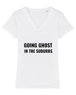 Going ghost in the suburbs Tricou mânecă scurtă guler V Damă Evoker