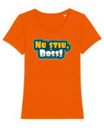 Nu știu, boss! Tricou mânecă scurtă guler larg fitted Damă Expresser
