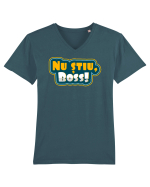 Nu știu, boss! Tricou mânecă scurtă guler V Bărbat Presenter