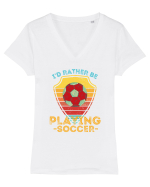Pentru Iubitorii De Football  Tricou mânecă scurtă guler V Damă Evoker