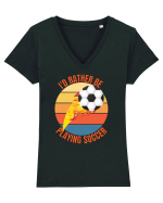 Pentru Iubitorii De Football  Tricou mânecă scurtă guler V Damă Evoker
