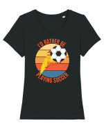 Pentru Iubitorii De Football  Tricou mânecă scurtă guler larg fitted Damă Expresser