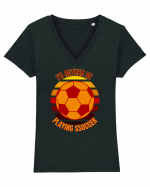 Pentru Iubitorii De Football  Tricou mânecă scurtă guler V Damă Evoker