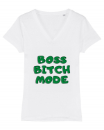 Boss bitch mode Tricou mânecă scurtă guler V Damă Evoker