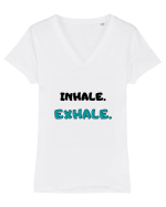 Inhale exhale Tricou mânecă scurtă guler V Damă Evoker