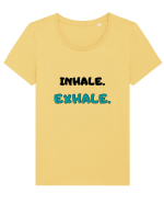 Inhale exhale Tricou mânecă scurtă guler larg fitted Damă Expresser