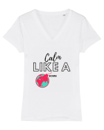 Calm like a bomb Tricou mânecă scurtă guler V Damă Evoker