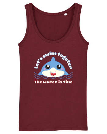 Funny Kawaii Shark Burgundy
