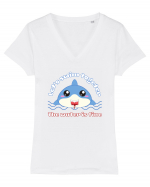 Funny Kawaii Shark Tricou mânecă scurtă guler V Damă Evoker