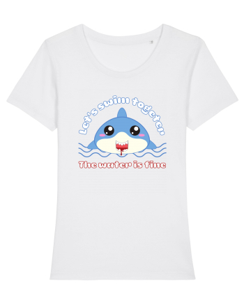 Funny Kawaii Shark White