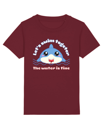 Funny Kawaii Shark Burgundy