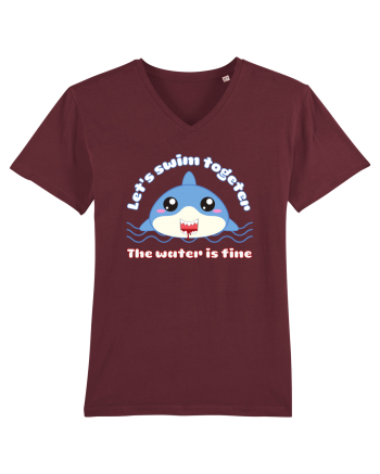 Funny Kawaii Shark Burgundy