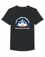 Funny Kawaii Shark Tricou mânecă scurtă guler larg Bărbat Skater