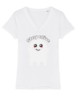 Funny Kawaii Ghost Tricou mânecă scurtă guler V Damă Evoker