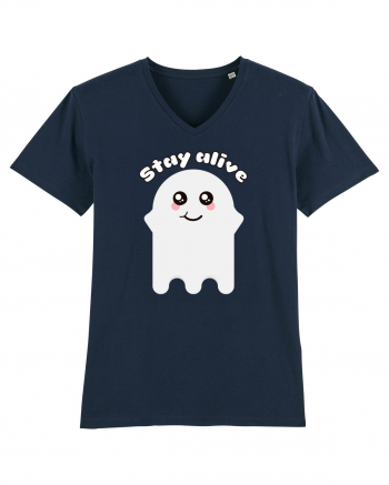 Funny Kawaii Ghost French Navy