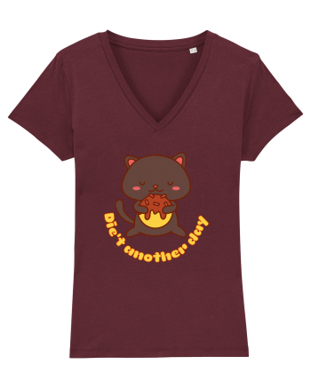 Funny Kawaii Cat Burgundy