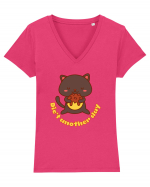 Funny Kawaii Cat Tricou mânecă scurtă guler V Damă Evoker