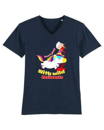 Funny Kawaii Unicorn French Navy