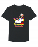 Funny Kawaii Unicorn Tricou mânecă scurtă guler larg Bărbat Skater