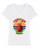 For Basketball Lovers Tricou mânecă scurtă guler V Damă Evoker