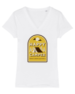 Happy Camper Tricou mânecă scurtă guler V Damă Evoker