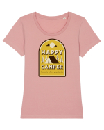 Happy Camper Tricou mânecă scurtă guler larg fitted Damă Expresser