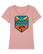 Summer Paradise Tricou mânecă scurtă guler larg fitted Damă Expresser