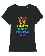 Love has no limits  Tricou mânecă scurtă guler larg fitted Damă Expresser