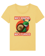 Nici rapid, nici furios Tricou mânecă scurtă guler larg fitted Damă Expresser