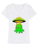 Funny Alien Tricou mânecă scurtă guler V Damă Evoker