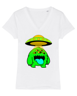 Funny Alien Tricou mânecă scurtă guler V Damă Evoker