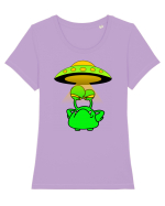 Funny Alien Tricou mânecă scurtă guler larg fitted Damă Expresser