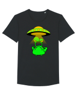 Funny Alien Tricou mânecă scurtă guler larg Bărbat Skater