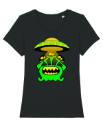 Funny Alien Tricou mânecă scurtă guler larg fitted Damă Expresser