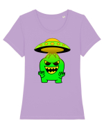 Funny Alien Tricou mânecă scurtă guler larg fitted Damă Expresser