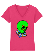 Funny Alien Tricou mânecă scurtă guler V Damă Evoker