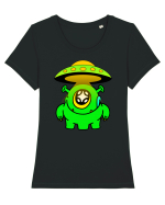 Funny Alien Tricou mânecă scurtă guler larg fitted Damă Expresser
