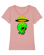 Funny Alien Tricou mânecă scurtă guler larg fitted Damă Expresser