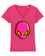 Trippy Alien Tricou mânecă scurtă guler V Damă Evoker