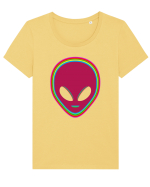 Trippy Alien Tricou mânecă scurtă guler larg fitted Damă Expresser