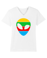 Retro Alien Tricou mânecă scurtă guler V Bărbat Presenter