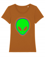 Trippy Alien Tricou mânecă scurtă guler larg fitted Damă Expresser