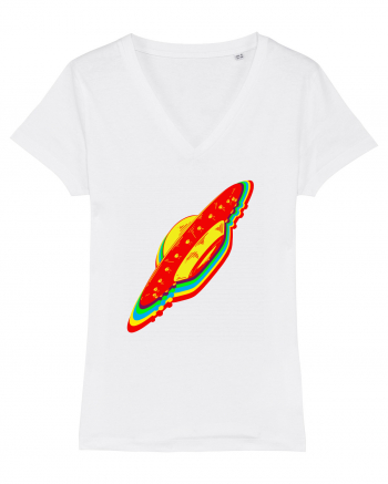 Trippy Retro UFO White