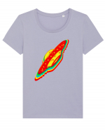 Trippy Retro UFO Tricou mânecă scurtă guler larg fitted Damă Expresser