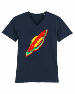 Trippy Retro UFO Tricou mânecă scurtă guler V Bărbat Presenter