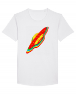 Trippy Retro UFO Tricou mânecă scurtă guler larg Bărbat Skater