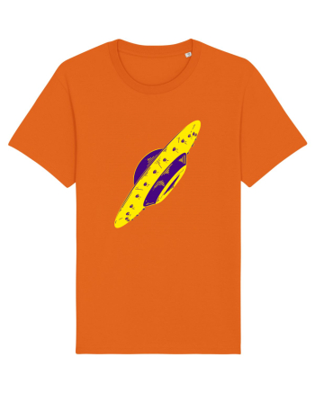Trippy Retro UFO Bright Orange